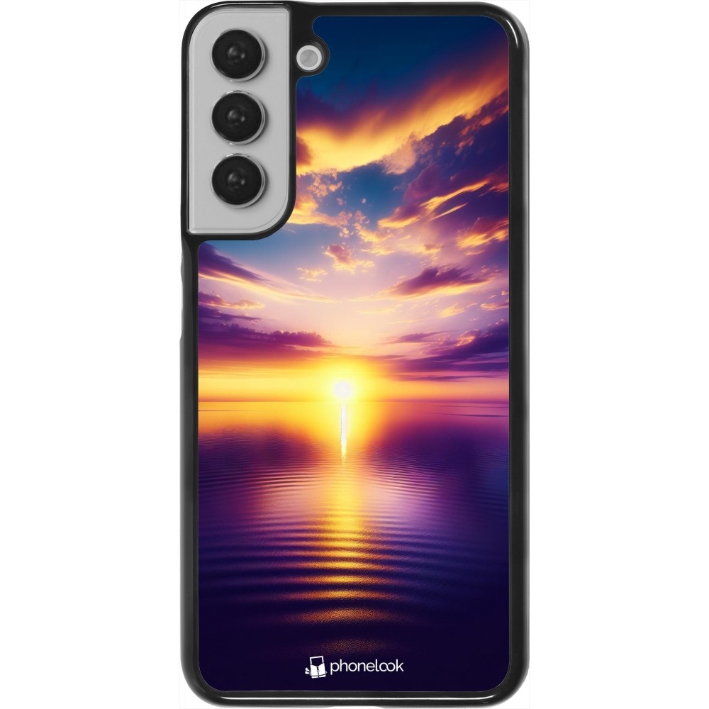 Coque Samsung Galaxy S22+ - Coucher soleil jaune violet