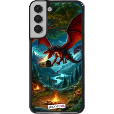 Coque Samsung Galaxy S22+ - Dragon Volant Forêt Trésor