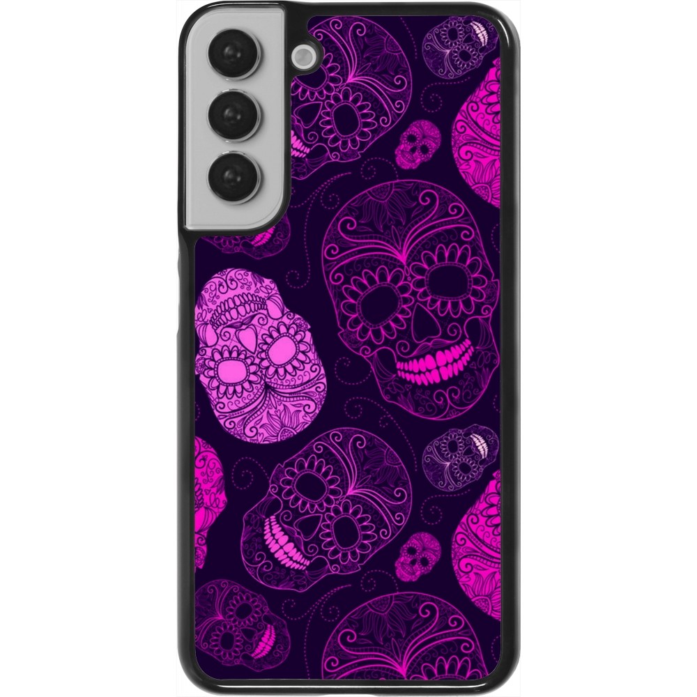 Coque Samsung Galaxy S22+ - Halloween 2023 pink skulls