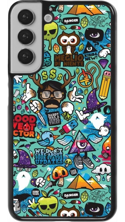 Coque Samsung Galaxy S22+ - Mixed Cartoons Turquoise