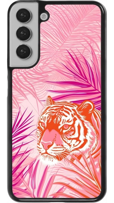 Samsung Galaxy S22+ Case Hülle - Tiger Palmen rosa