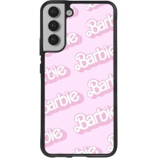 Coque Samsung Galaxy S22+ - Silicone rigide noir Barbie light pink pattern