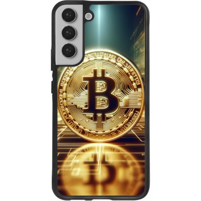 Coque Samsung Galaxy S22+ - Silicone rigide noir Bitcoin Standing