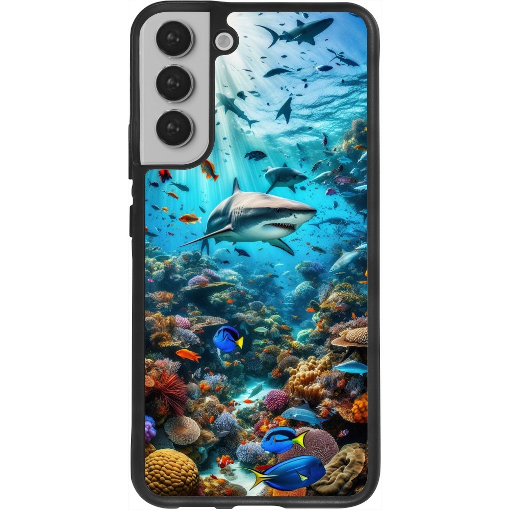 Coque Samsung Galaxy S22+ - Silicone rigide noir Bora Bora Mer et Merveilles