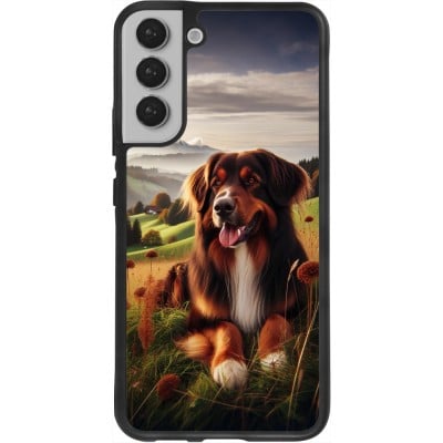 Coque Samsung Galaxy S22+ - Silicone rigide noir Chien Campagne Suisse