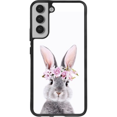 Coque Samsung Galaxy S22+ - Silicone rigide noir Easter 2023 flower bunny