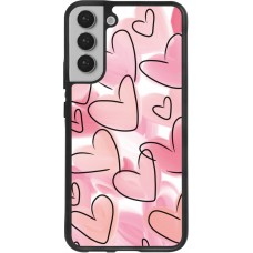 Coque Samsung Galaxy S22+ - Silicone rigide noir Easter 2023 pink hearts