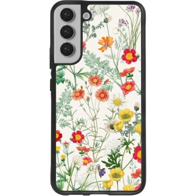 Coque Samsung Galaxy S22+ - Silicone rigide noir Flora Botanical Wildlife