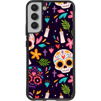 Coque Samsung Galaxy S22+ - Silicone rigide noir Halloween 2023 mexican style