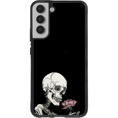 Coque Samsung Galaxy S22+ - Silicone rigide noir Halloween 2023 rose and skeleton