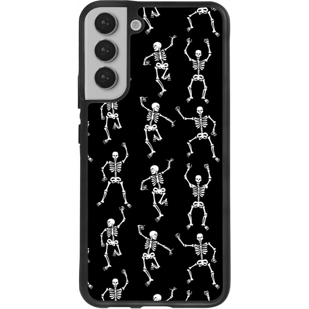 Coque Samsung Galaxy S22+ - Silicone rigide noir Halloween 2024 dancing skeleton