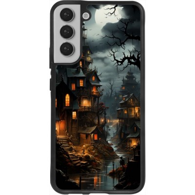 Coque Samsung Galaxy S22+ - Silicone rigide noir Halloween 2024 scary town