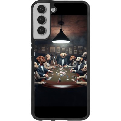 Coque Samsung Galaxy S22+ - Silicone rigide noir Les pokerdogs