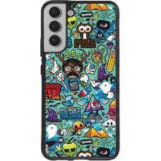 Coque Samsung Galaxy S22+ - Silicone rigide noir Mixed Cartoons Turquoise