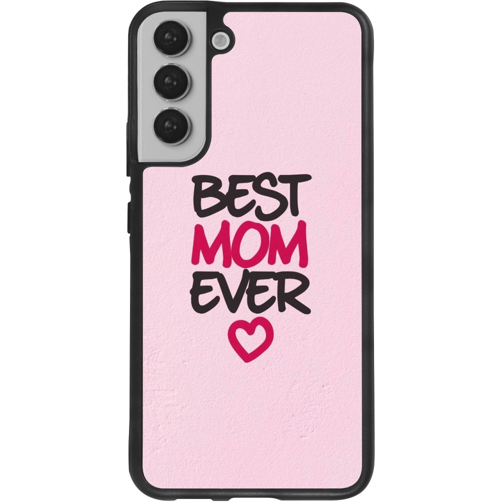 Coque Samsung Galaxy S22+ - Silicone rigide noir Mom 2023 best Mom ever pink