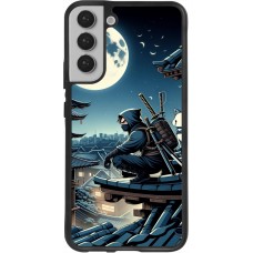 Coque Samsung Galaxy S22+ - Silicone rigide noir Ninja sous la lune