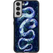 Coque Samsung Galaxy S22+ - Silicone rigide noir Serpent Blue Anaconda