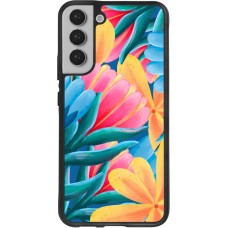 Coque Samsung Galaxy S22+ - Silicone rigide noir Spring 23 colorful flowers