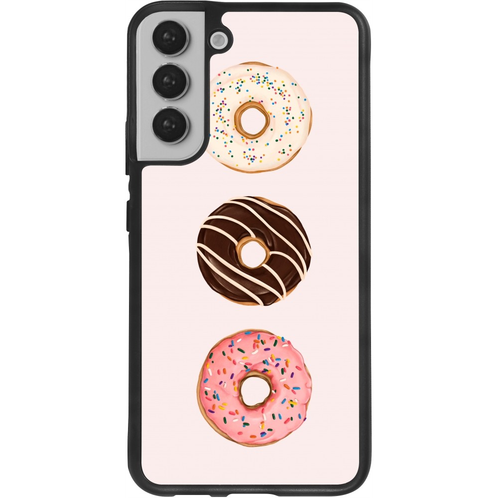 Coque Samsung Galaxy S22+ - Silicone rigide noir Spring 23 donuts