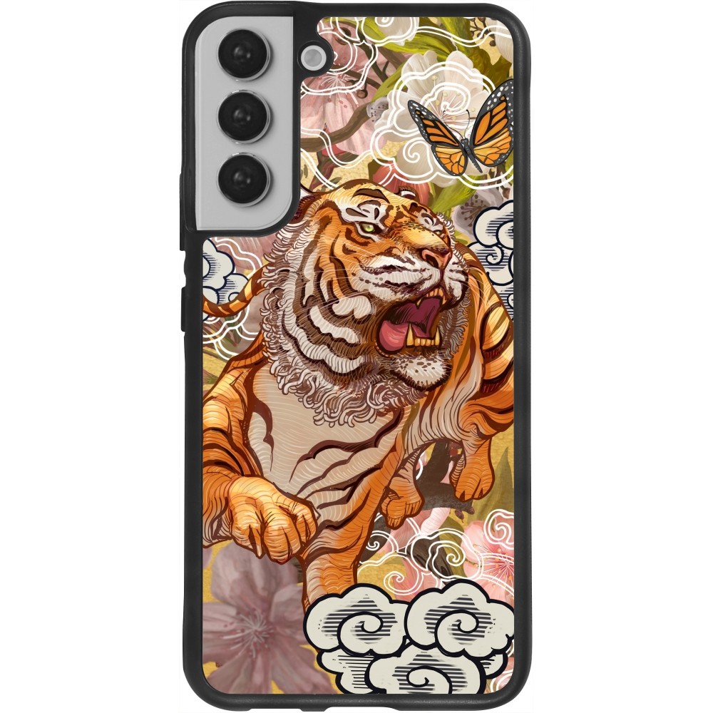 Coque Samsung Galaxy S22+ - Silicone rigide noir Spring 23 japanese tiger