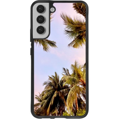 Coque Samsung Galaxy S22+ - Silicone rigide noir Summer 2023 palm tree vibe