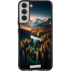 Coque Samsung Galaxy S22+ - Silicone rigide noir Sunset Forest Lake