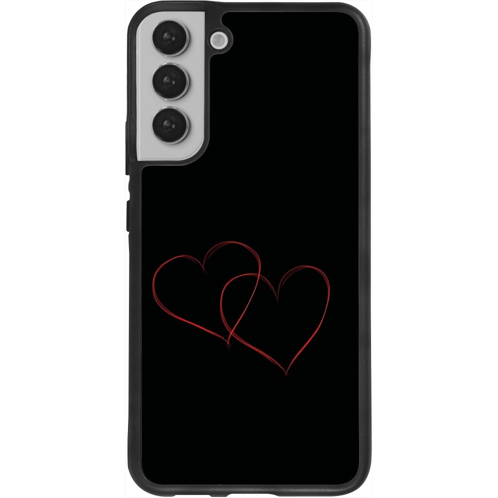 Coque Samsung Galaxy S22+ - Silicone rigide noir Valentine 2023 attached heart