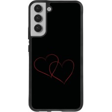 Coque Samsung Galaxy S22+ - Silicone rigide noir Valentine 2023 attached heart