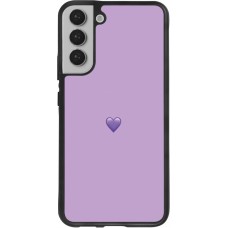 Coque Samsung Galaxy S22+ - Silicone rigide noir Valentine 2023 purpule single heart