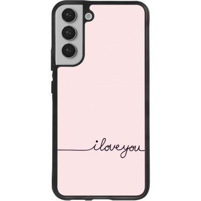 Coque Samsung Galaxy S22+ - Silicone rigide noir Valentine 2023 i love you writing