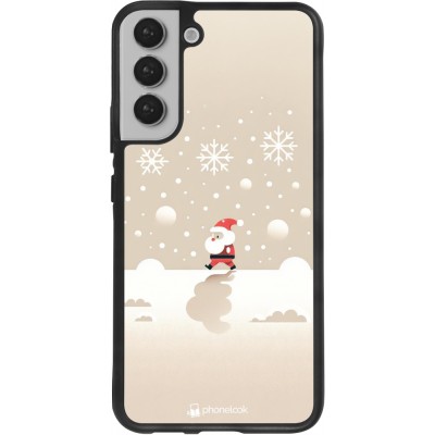 Coque Samsung Galaxy S22+ - Silicone rigide noir Noël 2023 Minimalist Santa