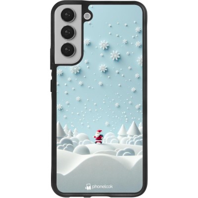 Coque Samsung Galaxy S22+ - Silicone rigide noir Noël 2023 Petit Père Flocon