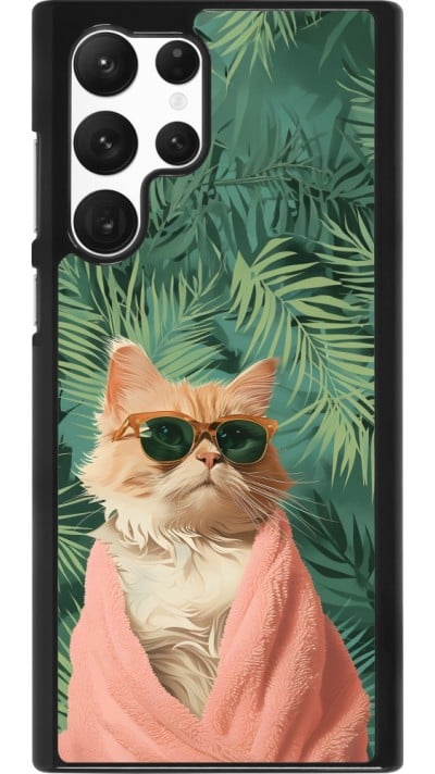 Coque Samsung Galaxy S22 Ultra - Cat Summer Palms