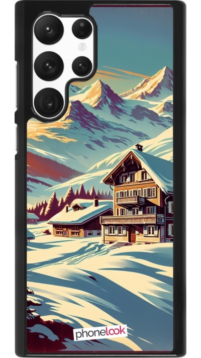 Coque Samsung Galaxy S22 Ultra - Chalet montagne enneigée