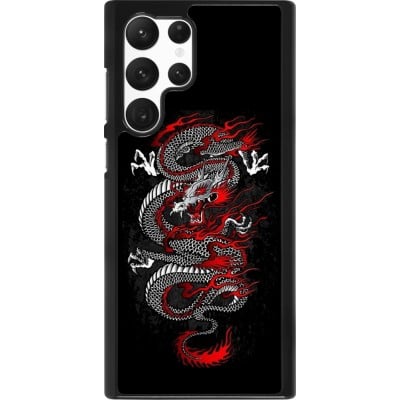 Coque Samsung Galaxy S22 Ultra - Japanese style Dragon Tattoo Red Black