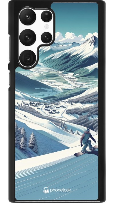 Coque Samsung Galaxy S22 Ultra - Snowboarder Montagne