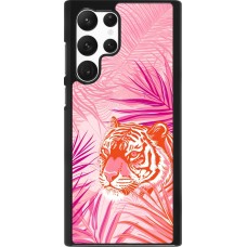 Coque Samsung Galaxy S22 Ultra - Tigre palmiers roses