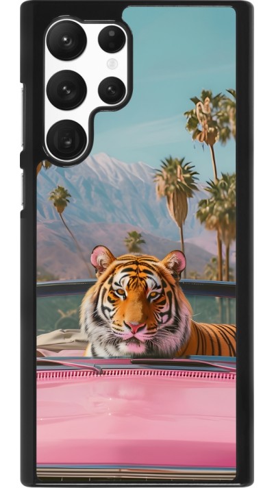 Coque Samsung Galaxy S22 Ultra - Tigre voiture rose