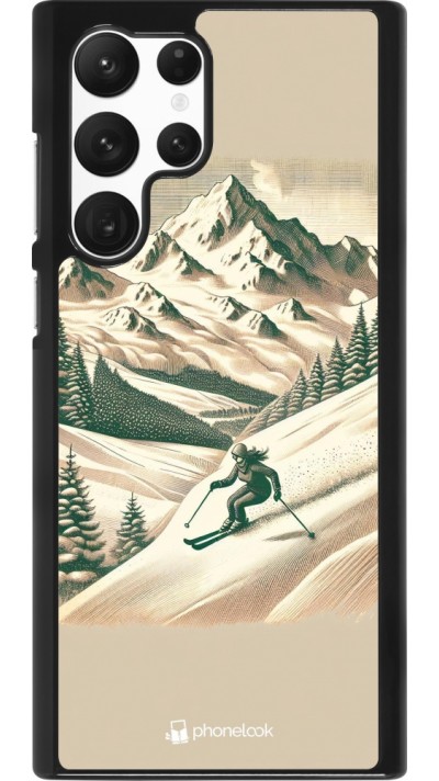 Coque Samsung Galaxy S22 Ultra - Vintage Ski Mountain