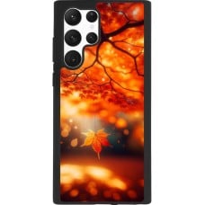 Coque Samsung Galaxy S22 Ultra - Silicone rigide noir Automne Magique Orange