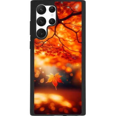 Coque Samsung Galaxy S22 Ultra - Silicone rigide noir Automne Magique Orange