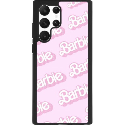 Coque Samsung Galaxy S22 Ultra - Silicone rigide noir Barbie light pink pattern