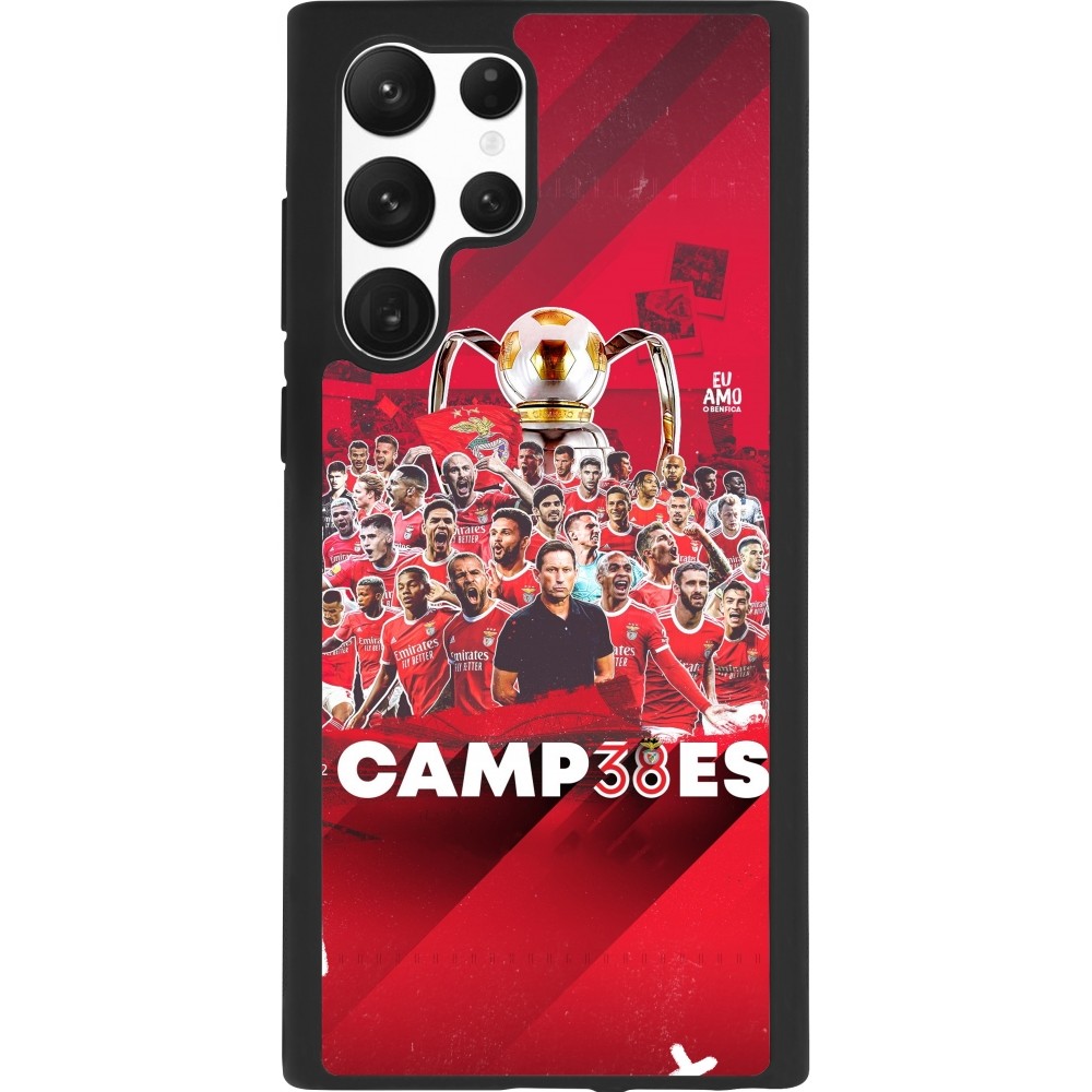 Coque Samsung Galaxy S22 Ultra - Silicone rigide noir Benfica Campeoes 2023