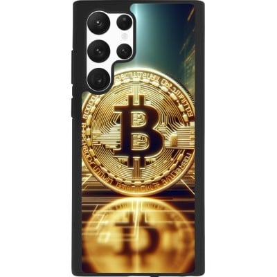 Coque Samsung Galaxy S22 Ultra - Silicone rigide noir Bitcoin Standing