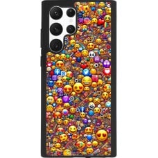 Coque Samsung Galaxy S22 Ultra - Silicone rigide noir Emoji mixed