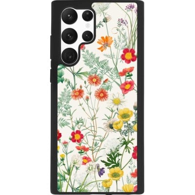 Coque Samsung Galaxy S22 Ultra - Silicone rigide noir Flora Botanical Wildlife