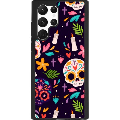 Coque Samsung Galaxy S22 Ultra - Silicone rigide noir Halloween 2023 mexican style