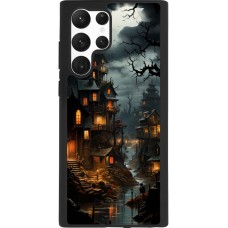 Coque Samsung Galaxy S22 Ultra - Silicone rigide noir Halloween 2024 scary town