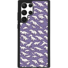 Coque Samsung Galaxy S22 Ultra - Silicone rigide noir Mini dino pattern violet