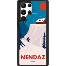 Coque Samsung Galaxy S22 Ultra - Silicone rigide noir Nendaz Cabane Ski